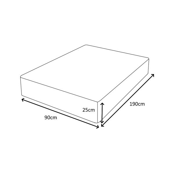 3FT Single Memory Foam 25cm Thick [Medium-Firm]