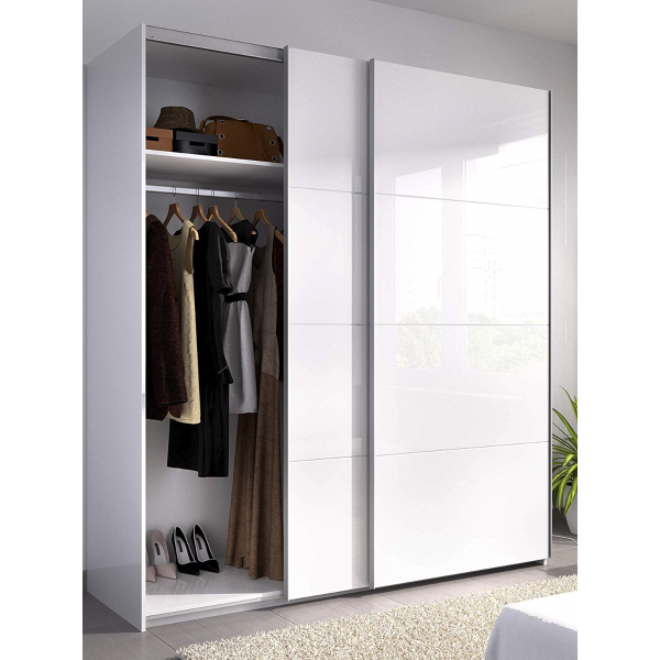 ANITA ARM 150cm Wide 2 Door Sliding Wardrobe in White