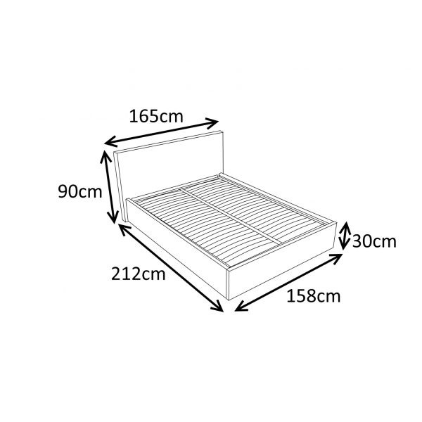 LUNA 5FT Kingsize Faux Leather Ottoman Storage Bed in White