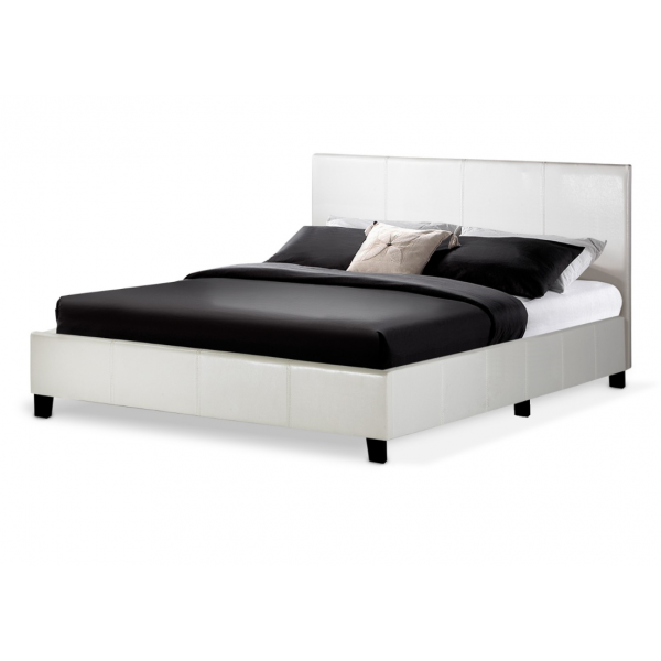 PABLO 5FT King Faux Leather Bed in White