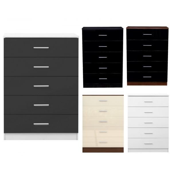 REFLECT 5 High Gloss Drawer Chest of Drawers
