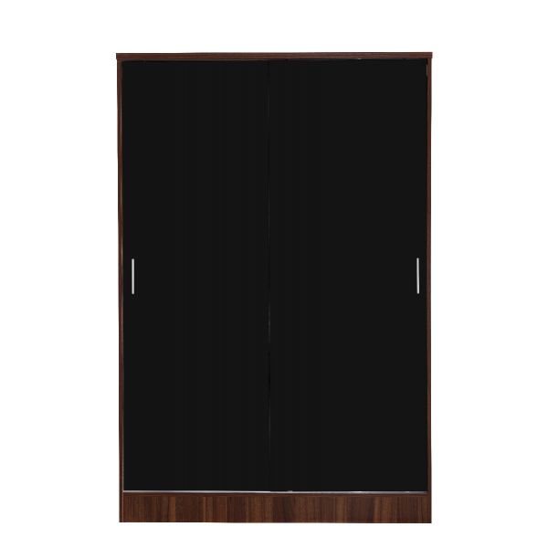 REFLECT XL 2 Door High Gloss Sliding Wardrobe in Black / Walnut