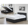 LUNA 4FT6 Double Faux Leather Ottoman Storage Bed in Black