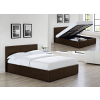 LUNA 5FT Kingsize Faux Leather Ottoman Storage Bed in Brown