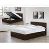 LUNA 4FT6 Double Faux Leather Ottoman Storage Bed in Brown