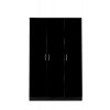REFLECT 3 Door High Gloss Plain Wardrobe in Black / Black Oak
