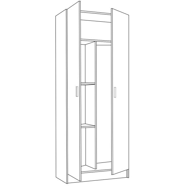 VITA 2 Door Shoe Utility Room Storage Cabinet in Oak