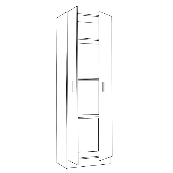 VITA 2 Door Shoe Utility Room Storage Cabinet in White