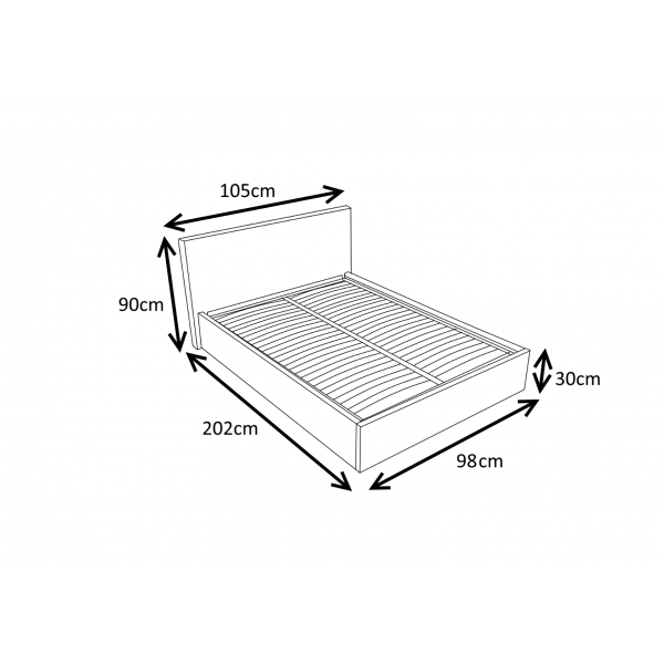 LUNA 3FT Single Faux Leather Ottoman Storage Bed in White