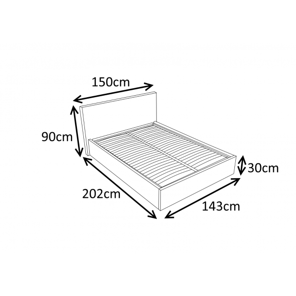 LUNA 4FT6 Double Faux Leather Ottoman Storage Bed in White